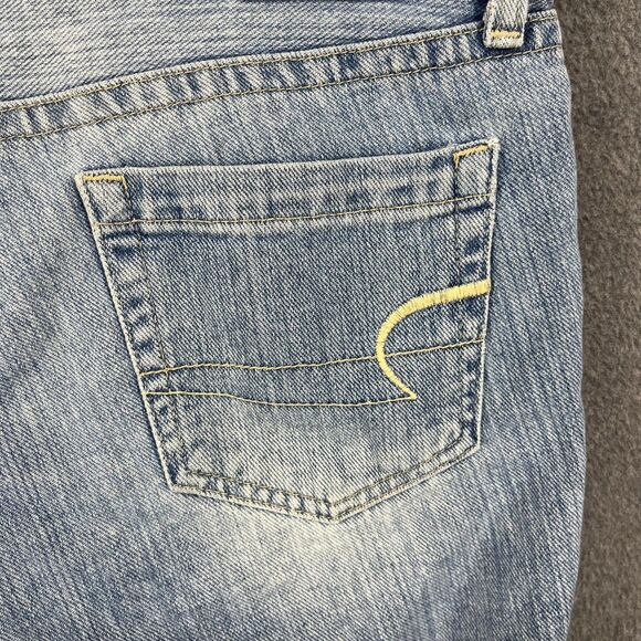 American Eagle Shorts Womens 6 Denim Hipster Frayed Hem Distressed Jean Shorts - Picture 12 of 14